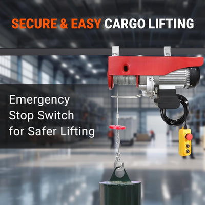 800kg Electric Hoist Winch 10m/min Electric Lift with Remote ControlRope Tool