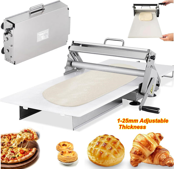 Manual Dough Sheeter Roller Machine Commercial Folding Dough Maker 1-25mm Thick