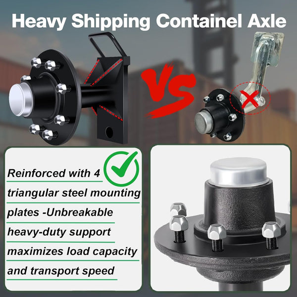 2Pcs Shipping Container Wheels 8/6-Lug Wheels Shipping Container Accessories