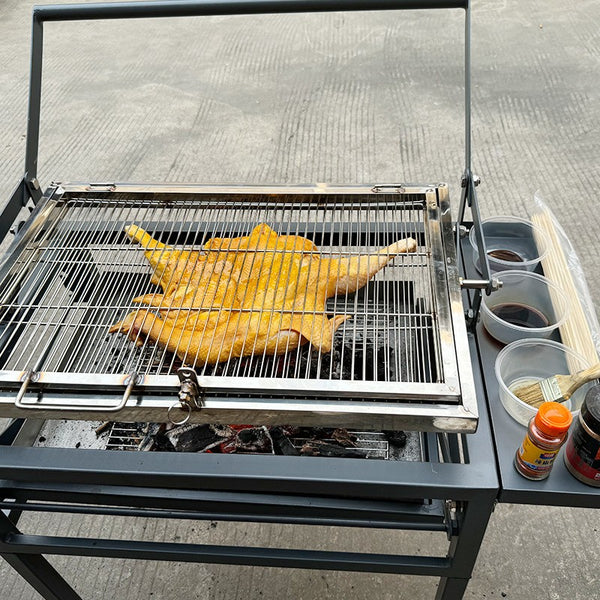 Portable Flipping Charcoal Grill 360° Rotating Charcoal BBQ Backyard Camping AU