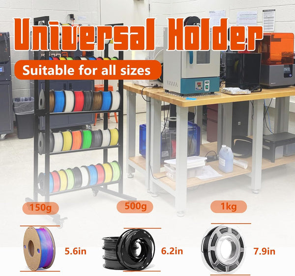 3D Printer Filament Storage Rack Spool Holder 5-Tier Rolling Storage Shelves