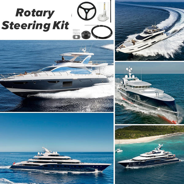 14FT Boat Steering Kit 3/4" Standard Tapered Shaft for Yachts Fishing Boats