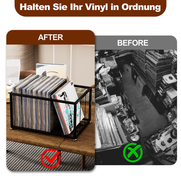 Vinyl Record Storage Rack on Wheels Sturdy Metal Frame Vinyl Organizer LP Holder