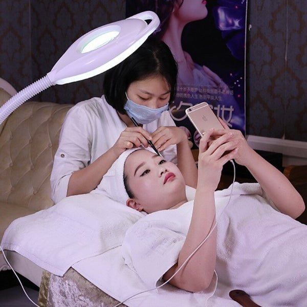 16x Gooseneck Magnifying Floor Lamp Glass Led Adjustable Floor Lamp Rolling Base