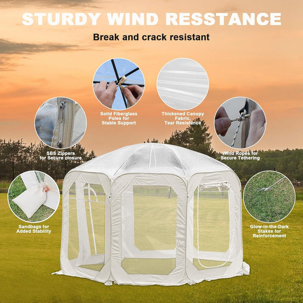 Clear Pop Up Bubble Tent Waterproof PVC Instant Setup Camping Shelter Outdoor