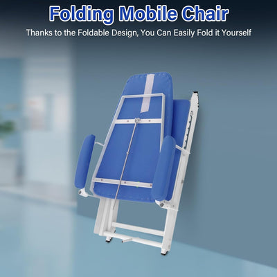Portable Folding Dental Chair Dental Office Chair with LED Lamp Waste Basin Tray