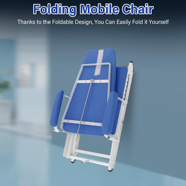 Portable Folding Dental Chair Dental Office Chair with LED Lamp Waste Basin Tray