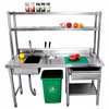 Stainless Steel Sink Kitchen Work Benches Table Washing Basin with Drawer & Rack