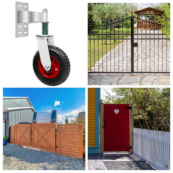 6" Gate Wheels Spring-Loaded Gate Wheels Caster Rotating Fence Wheel Max.600lbs.