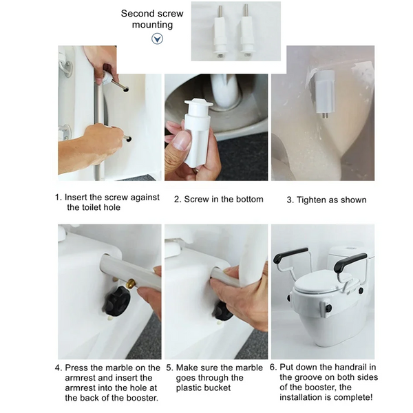 Toilet Seat Risers Raised Toilet with Armrest Adjustable Height for the Elderly