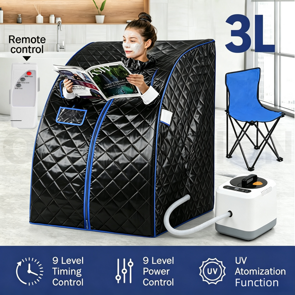 Portable Steam Sauna Tent Therapeutic Home Spa Full Body Kit With 3L Steam Pot