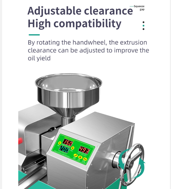 Fully Automatic Oil Press Machine 9-15kg/h  Cold & Hot Adjustable Oil Extractor