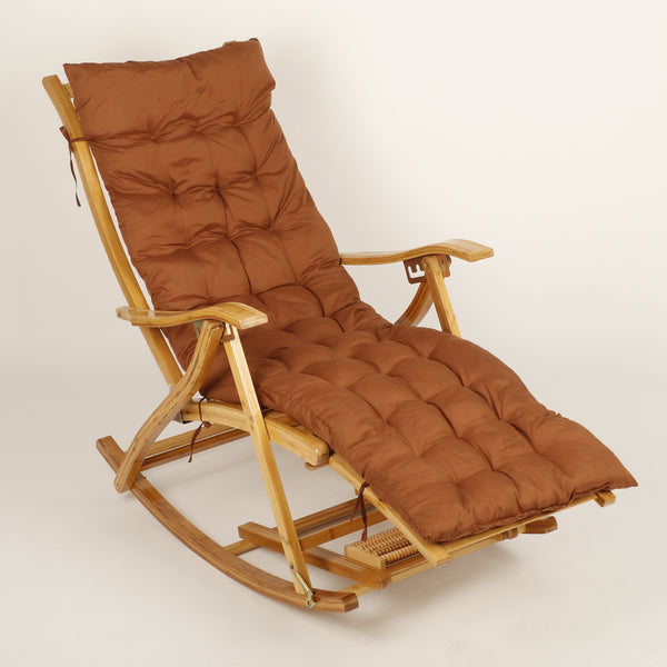 Leisure Rocking Chair Backrest Folding Bed Elderly Relax Armchair Foot Massage