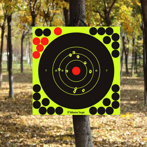 50Pk 8" INCH 20cm REACTIVE SPLATTER SHOOTING AIR RIFLE TARGET SELF ADHESIVE