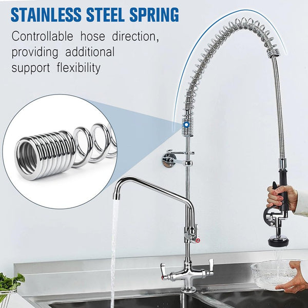 47" Commercial Pre-Rinse Sprayer High Pressure Washing Kitchen Sink Faucet AU
