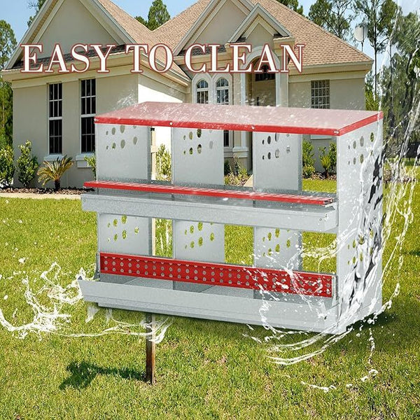 4/6 Hole Chicken Nesting Boxes Wall Mounted Metal Chicken Coop Laying Boxes AU