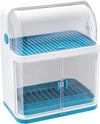 2 Tier Dish Drying Rack with Lid Cover Kitchen Cabinet Organizer for Plates Bowl