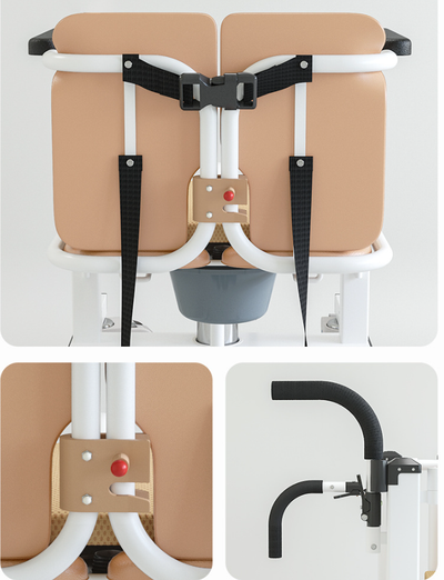 Hydraulic Patient Lift Transfer Chair Elderly Commode Wheelchair w/ Split Seat