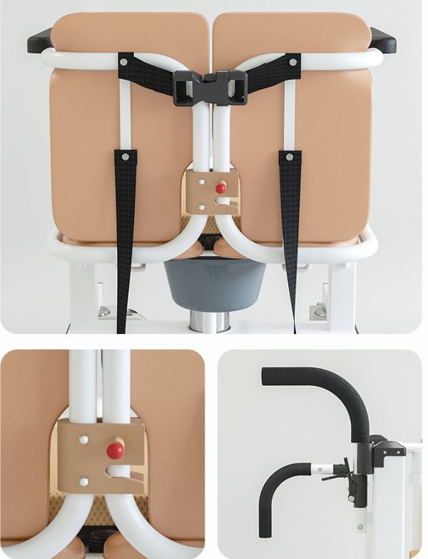Hydraulic Patient Lift Transfer Chair Elderly Commode Wheelchair w/ Split Seat