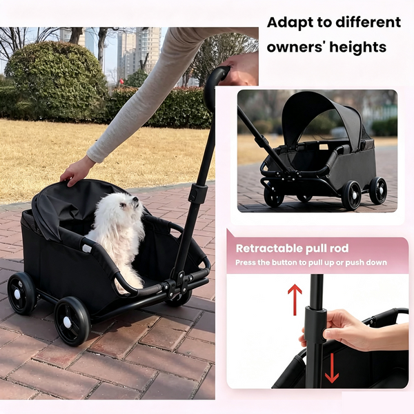 Pet Stroller Dog Cat Carrier Cart Foldable Travel Puppy Trolley Travel Outing