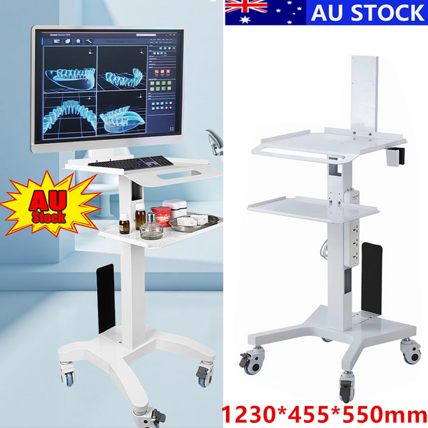 Medical Dental Lab Trolley Cart Intraoral Scanner Mobile Cart Clinic Laptop Rack