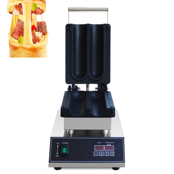 Commercial Burrito Maker 2 Grid Chicken Wraps Toaster 1500W 50-300℃ Non-Stick