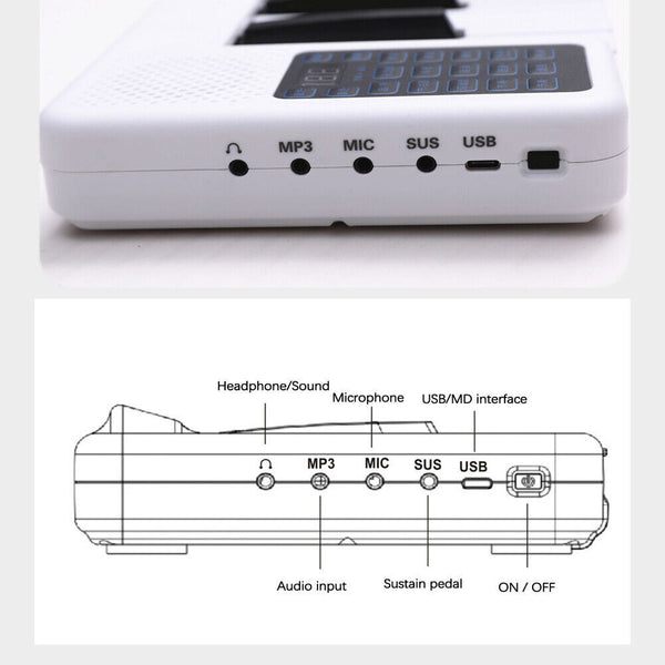 88 Keys Electric Piano Foldable Portable Digital Electronic Keyboard Piano w/Bag