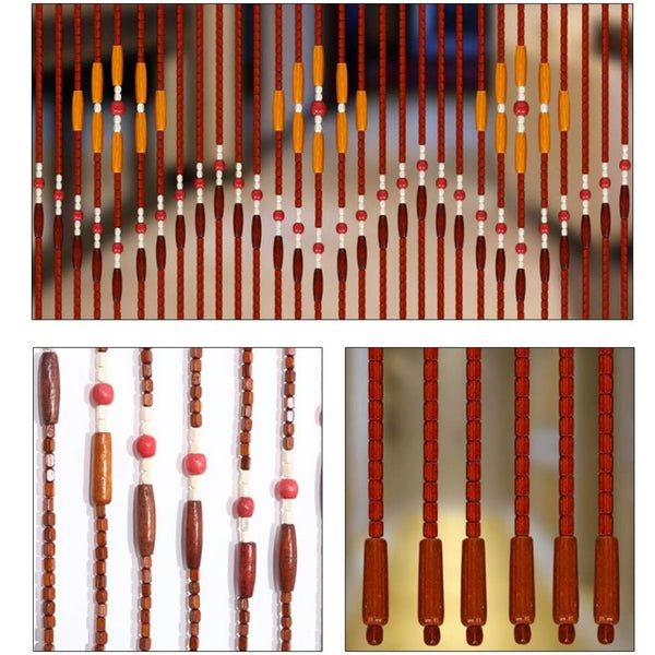 Beaded Curtain Door String Curtains 31Lines Bamboo Wooden Beaded Doorway Curtain