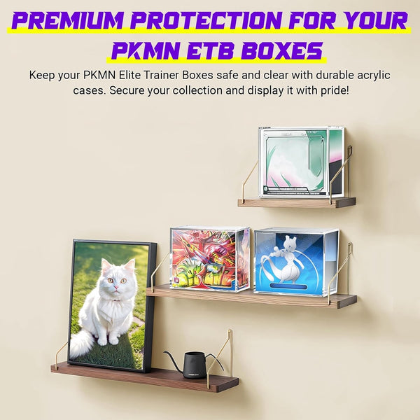 Premium Acrylic Display Case Pokemon Elite Trainer Box Booster Box Magnetic Lid