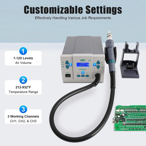 220V 861DW Hot Air Rework Station 1000W Brushless Heat Gun Soldering Station AU