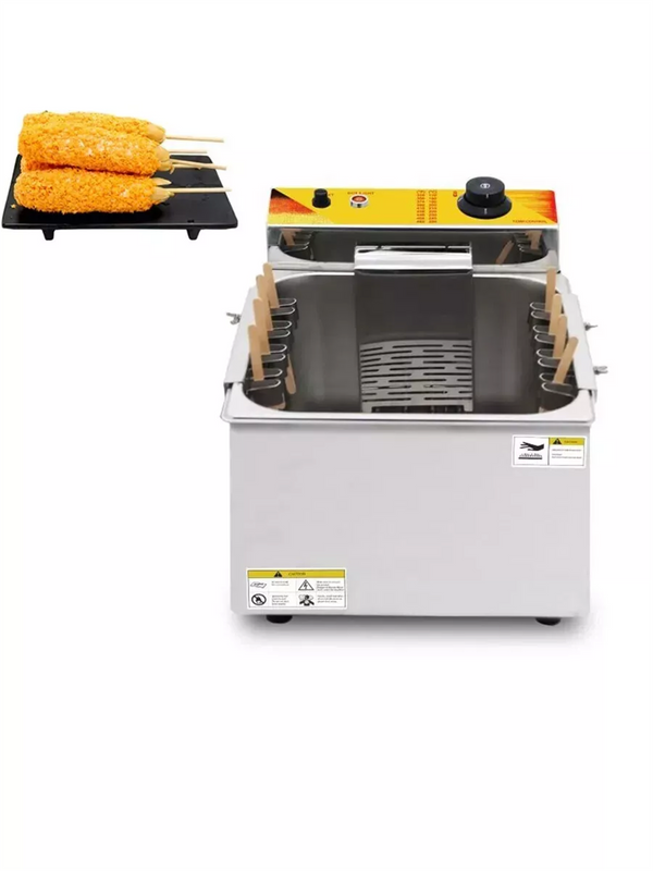 Commercial Electric Deep Fryer 12L Cheese Hot Dog Fryer Corn Dogs&Chip Cooker