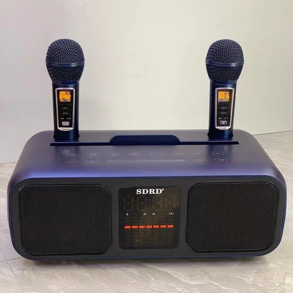 Bluetooth Karaoke Speaker & 2 Wireless Microphones Rechargeable Karaoke Machine