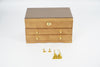 3Tier Wooden Jewelry Box Storage Cabinet Organizer For Necklaces Earrings w/Lock