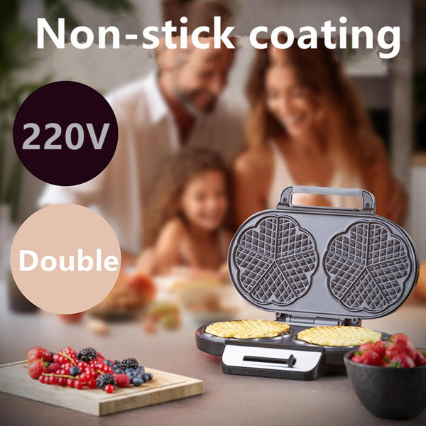 Electric Waffle Maker 10 Heart Shaped Waffles Nonstick Baker Breakfast Snacks