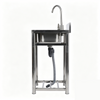 Stainless Steel Commercial Kitchen Sink Free Standing w/ Cold&Hot Water Faucet