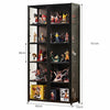 Home Storage Cabinet 5-Tiers Showcase with Double Doors Figurine Display Cabinet