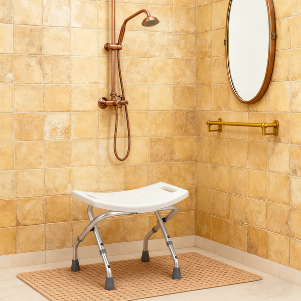 Foldable Shower Chair Height Adjustable Medical Bath Seat Bathroom Safety Assist