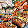 Portable 360°Rotating Charcoal Grill with Flipping Basket Folding Barbecue Grill
