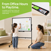 Magnetic Mobile White Board 90*60cm Double Sided Erase Board Rolling ON Wheels