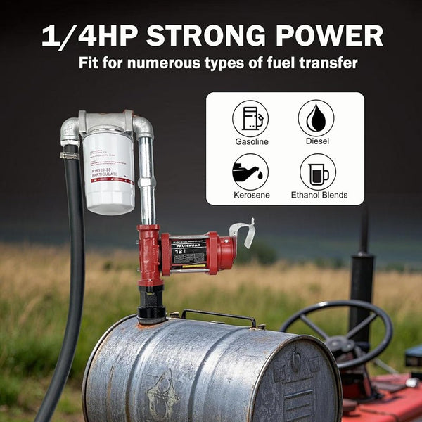 12GPM Fuel Transfer Pump for Gasoline Diesel Explosion Proof Pump 12V DC 1/4hp