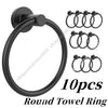 10 pcs Bathroom Round Towel Ring Towel Rack Hand Towel Holder for Wall Mounted