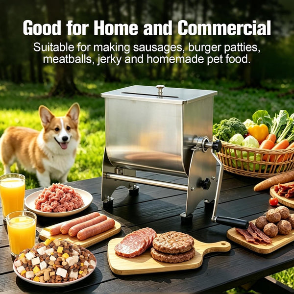 44Lbs Tilt Tank Meat Mixer Stainless Manual Meat Blender Grinding Machine AU