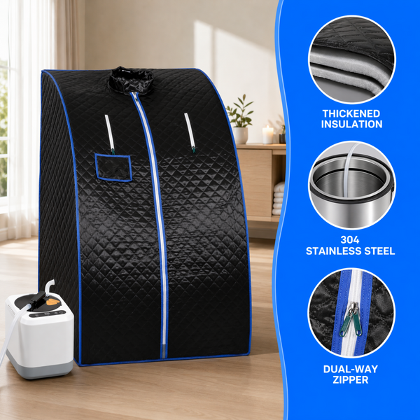Portable Steam Sauna Tent Therapeutic Home Spa Full Body Kit With 3L Steam Pot
