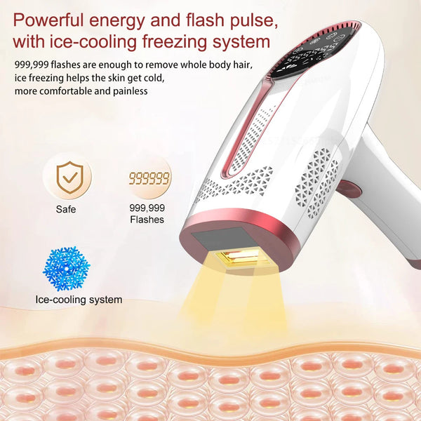 Permanent Hair Removal IPL Laser Ice Point 999,999 Flashes Painless Epilator