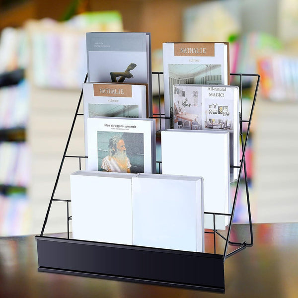 Book Display Rack Comic Book Greeting Card Stand Tabletop Magazine CD Holder