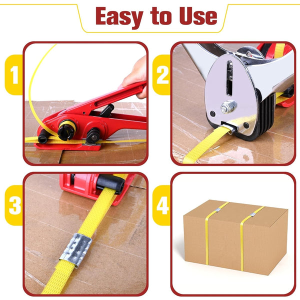 Packaging Strapping Kit Banding Strapping Kit w/ 1200m PET Band 1000x Metal Seal