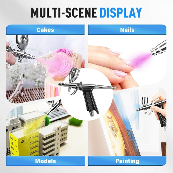 Airbrush Kit Air Brush Painting Set Double Action Trigger Airbrush Painting Gun