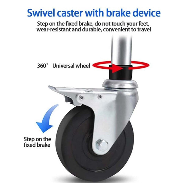 Mobility Walking Aid Walker Frame w/6 Wheels&Seat For Handicapped Rehabilitation