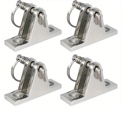 4Pcs 316 Stainless Steel Top Deck Hinge with Pin & Ring for Marine Boat Bimini