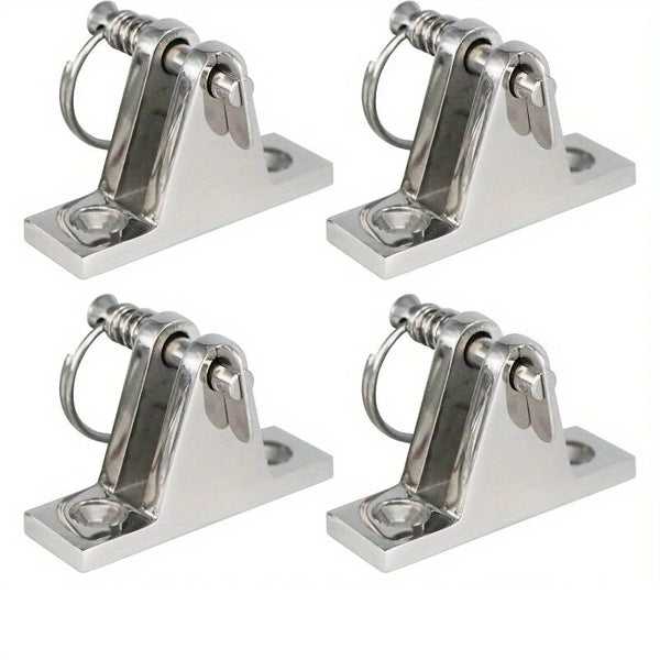 4Pcs 316 Stainless Steel Top Deck Hinge with Pin & Ring for Marine Boat Bimini